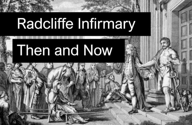A historical print of a scene from Radcliffe Infirmary